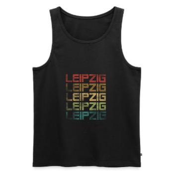 Leipzig - Used Look - Men's Premium Organic Tank Top - black - Front - AI Model Male 178 light (178cm)