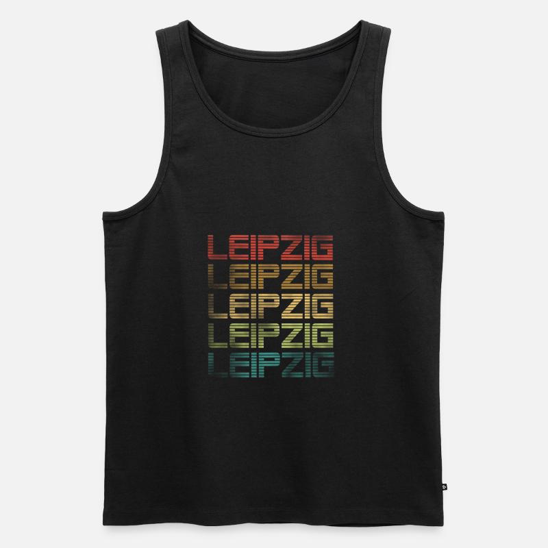 Leipzig - Used Look - Männer Premium Bio Tank Top - Schwarz