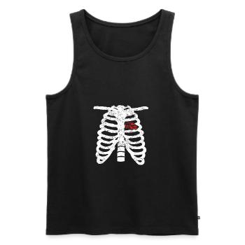 Herz Skelett heart love krankenwagen ambulanz png - Männer Premium Bio Tank Top - Schwarz - Vorne - Michal (187cm)