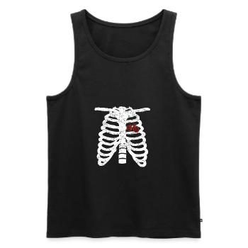 Heart skeleton heart love mtb mountain bike bike cycl - Men's Premium Organic Tank Top - black - Front - Michal (187cm)
