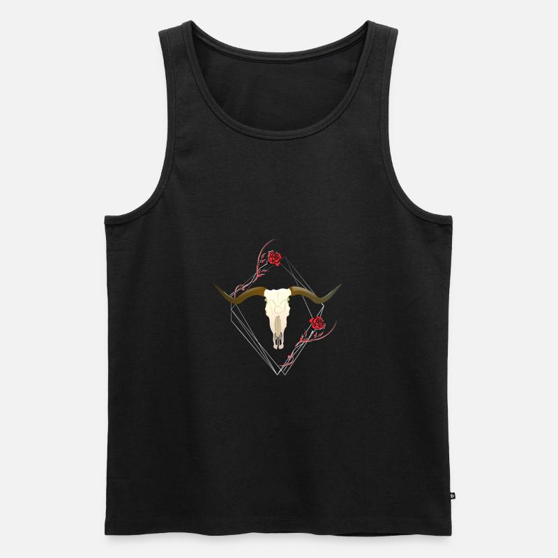Schädel - Männer Premium Bio Tank Top - Schwarz