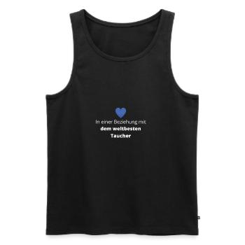 In Beziehung mit dem weltbesten Taucher - Männer Premium Bio Tank Top - Schwarz - Vorne - Michal (187cm)
