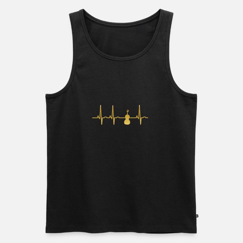 evolution ekg heartbeat fiddle geige - Männer Premium Bio Tank Top - Schwarz