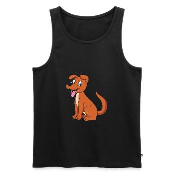 dog - Men's Premium Organic Tank Top - black - Front - Michal (187cm)