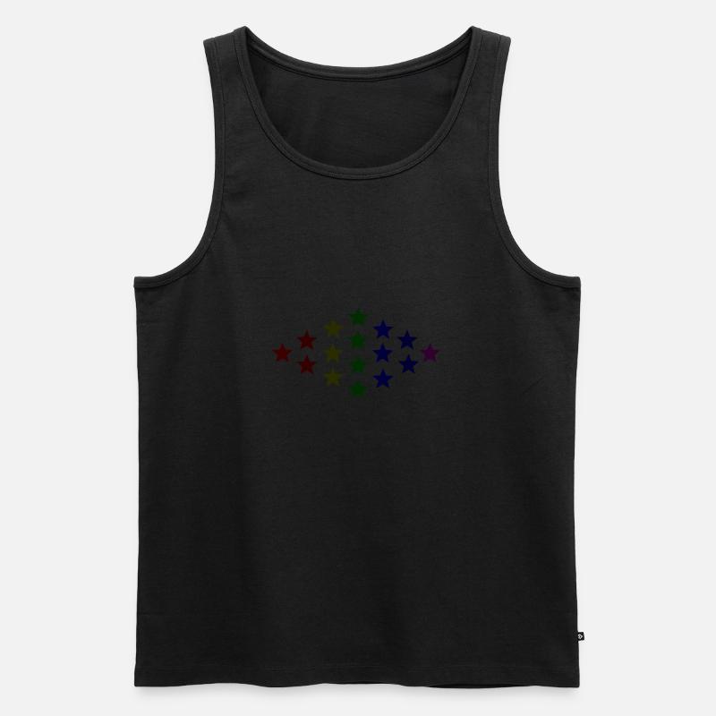 Sterne bunt Geschenkidee - Männer Premium Bio Tank Top - Schwarz