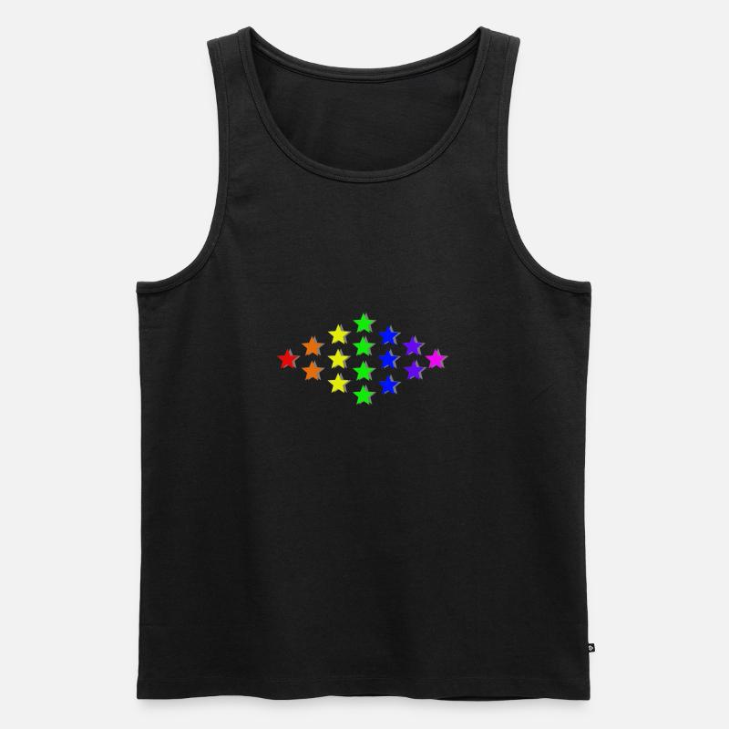 Sterne Regenbogen Geschenkidee bunt - Männer Premium Bio Tank Top - Schwarz