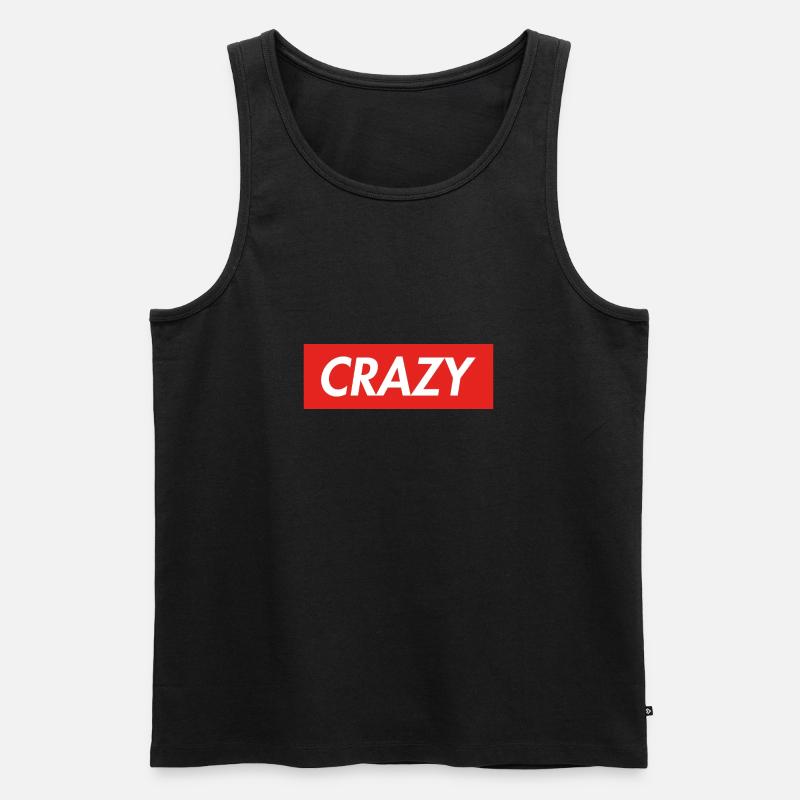 Crazy - Männer Premium Bio Tank Top - Schwarz