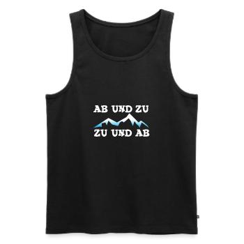 Ab und Zu Zu und Ab - Berg - Wanderer - Kletterer, - Männer Premium Bio Tank Top - Schwarz - Vorne - AI Model Male 178 light (178cm)