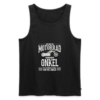 Ich Bin ein Motorrad Fahrender Onkel - Onkel - Sp - Männer Premium Bio Tank Top - Schwarz - Vorne - Michal (187cm)