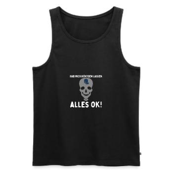 Hab mich röntgen lassen alles ok Vogel im Kopf - Männer Premium Bio Tank Top - Schwarz - Vorne - Michal (187cm)