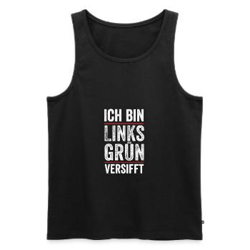 Ich bin links grün versifft Aktivist Grüne Stateme - Männer Premium Bio Tank Top - Schwarz - Vorne - AI Model Male 178 light (178cm)