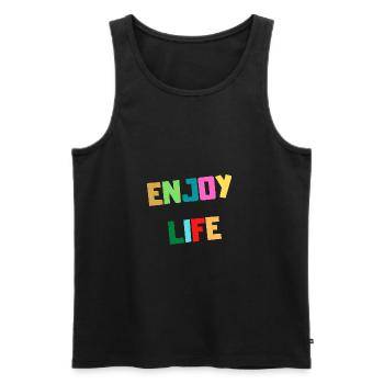 ENJOY LIFE - Enjoy your life - Men's Premium Organic Tank Top - black - Front - AI Model Male 178 light (178cm)