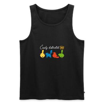 Je suis fou de chats, de chats domestiques, de chats sauvages - Débardeur bio Premium Homme - noir - Devant - AI Model Male 178 light (178cm)
