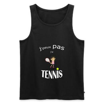OBV - J’peux pas j’ai TENNIS #4 Edition limitée - Débardeur bio Premium Homme - noir - Devant - Michal (187cm)