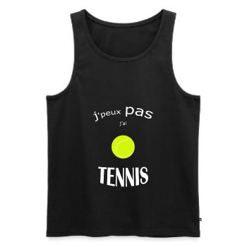 OBV - J’peux pas j’ai TENNIS #1 Edition limitée - Débardeur bio Premium Homme - noir - Devant - Michal (187cm)