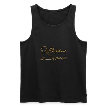 Dackel was sonst? Dackelsilhouette - Männer Premium Bio Tank Top - Schwarz - Vorne - Michal (187cm)