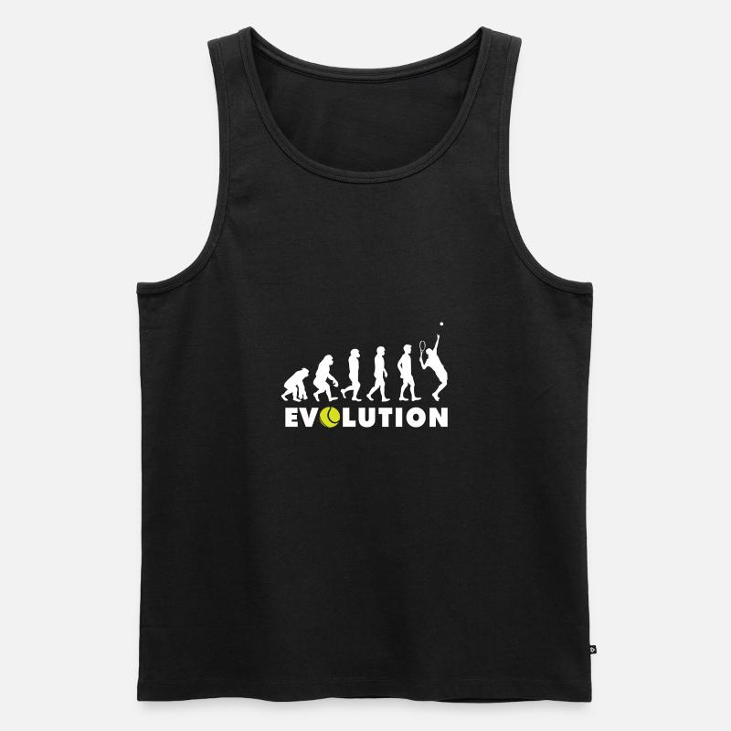 Tennis Evolution - Männer Premium Bio Tank Top - Schwarz