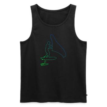 foilwing wingsurf men hydrofoil wingsurfing - Men's Premium Organic Tank Top - black - Front - AI Model Male 178 light (178cm)