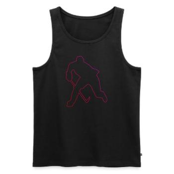Joueuse de hockey sur glace féminin Jeux de hockey sur glace - Débardeur bio Premium Homme - noir - Devant - Michal (187cm)