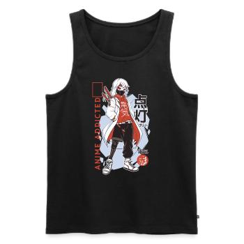 Anime accro / Anime Otaku Manga Kawaii - Débardeur bio Premium Homme - noir - Devant - Michal (187cm)