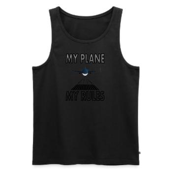 Flugzeug fliegen Pilotin stolzer Pilot Geschenk - Männer Premium Bio Tank Top - Schwarz - Vorne - AI Model Male 178 light (178cm)