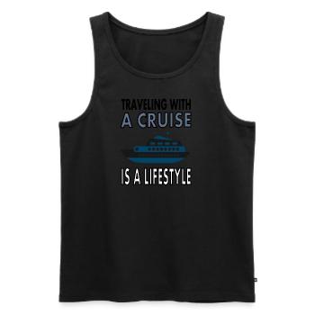 Croisière sur le chemin Cadeau de vacances croisière - Débardeur bio Premium Homme - noir - Devant - Michal (187cm)