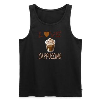 I love cappuccino coffee drinking gift idea - Men's Premium Organic Tank Top - black - Front - AI Model Male 178 light (178cm)
