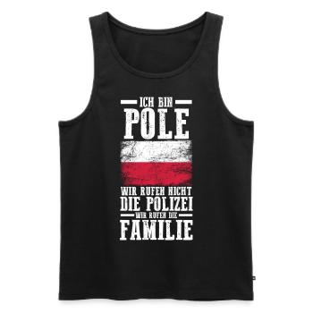 Polska Polen Pole Polnisches - Männer Premium Bio Tank Top - Schwarz - Vorne - Michal (187cm)