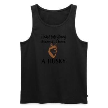 Dog Husky Dog Owner Dog Saying Gift Idea - Men's Premium Organic Tank Top - black - Front - Michal (187cm)