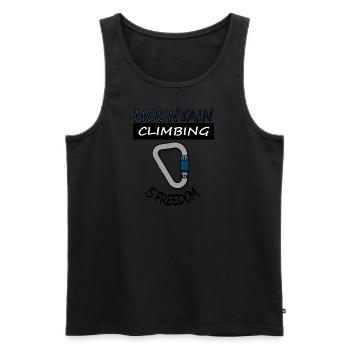 Mountaineering Climbing Climber Mountain Sports Gift - Men's Premium Organic Tank Top - black - Front - Michal (187cm)