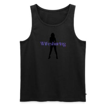 Frau - Männer Premium Bio Tank Top - Schwarz - Vorne - Michal (187cm)
