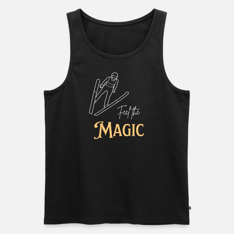 Feel the Magic - Ski Jumping - Männer Premium Bio Tank Top - Schwarz