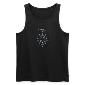 OODA Loop - Men's Premium Organic Tank Top - black - Front - AI Model Male 178 light (178cm)