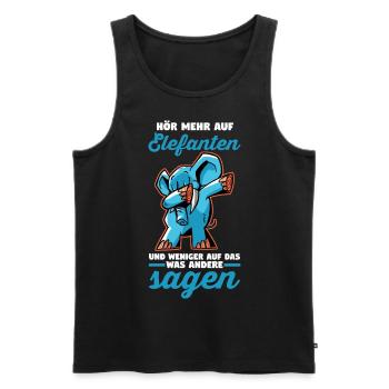 Dickhäuter Rüsseltier Dabbing Elefant - Männer Premium Bio Tank Top - Schwarz - Vorne - Michal (187cm)