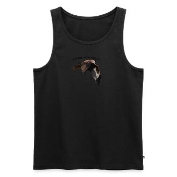 ROTMILAN, fliegend. Schützt unsere Natur- schwarz - Männer Premium Bio Tank Top - Schwarz - Vorne - AI Model Male 178 light (178cm)