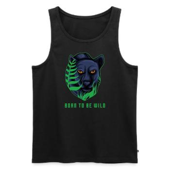 Panter Born To B Wild - Männer Premium Bio Tank Top - Schwarz - Vorne - AI Model Male 178 light (178cm)