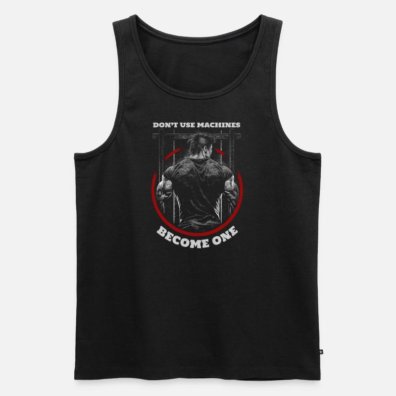 Werde eine Maschine! - Männer Premium Bio Tank Top - Schwarz