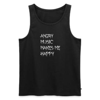 Angry Music Makes Me Happy Metal Music Metalhead - Männer Premium Bio Tank Top - Schwarz - Vorne - Michal (187cm)