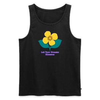 Gelbes Blumensymbol auf Gelb - Männer Premium Bio Tank Top - Schwarz - Vorne - AI Model Male 178 light (178cm)