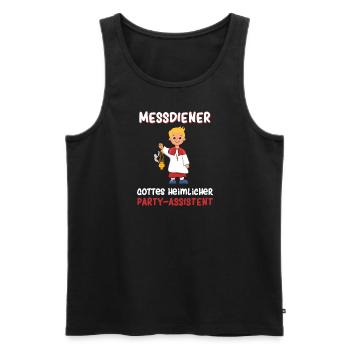 Messdiener Gottes heimlicher Party-Assistent - Männer Premium Bio Tank Top - Schwarz - Vorne - Michal (187cm)