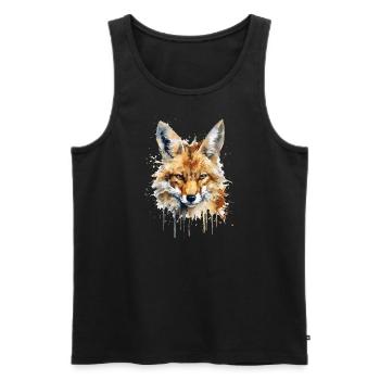 Golden Jackal - Watercolor - Fox - Men's Premium Organic Tank Top - black - Front - Michal (187cm)