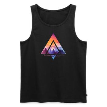 Die Kunst der Dreiecke - Männer Premium Bio Tank Top - Schwarz - Vorne - Michal (187cm)