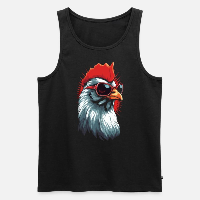 rooster - Männer Premium Bio Tank Top - Schwarz