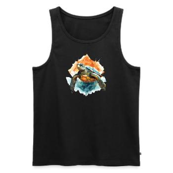 Abstract Nature: Evil Eye of the Turtle - Men's Premium Organic Tank Top - black - Front - AI Model Male 178 light (178cm)