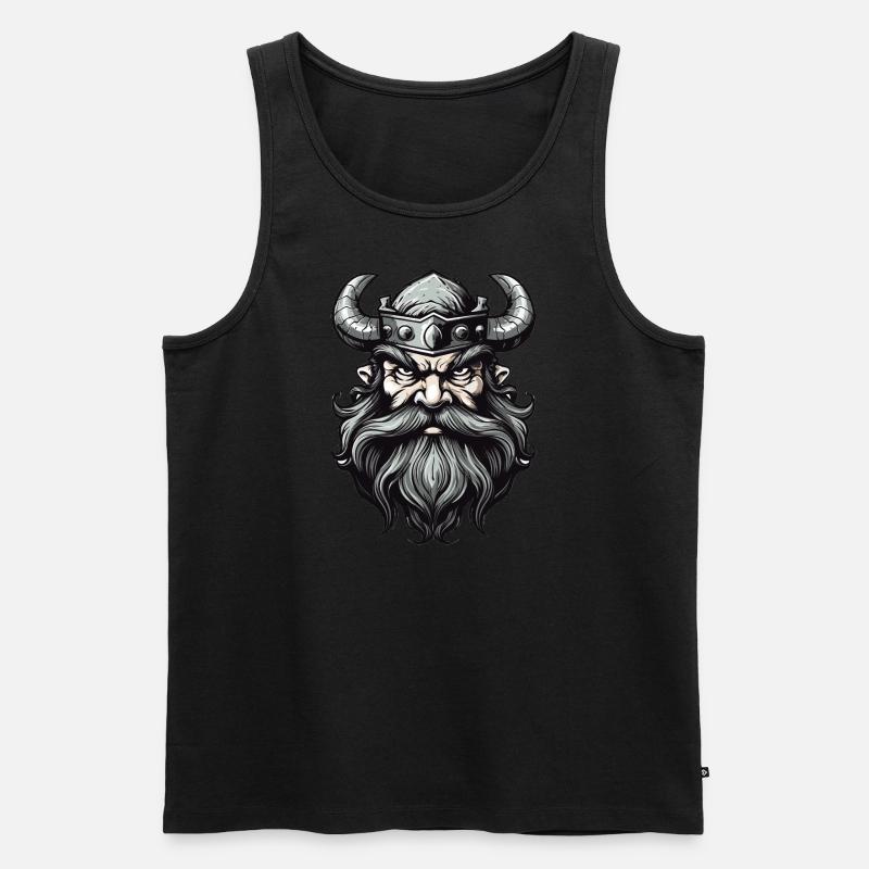 gehörnter Helm - Männer Premium Bio Tank Top - Schwarz