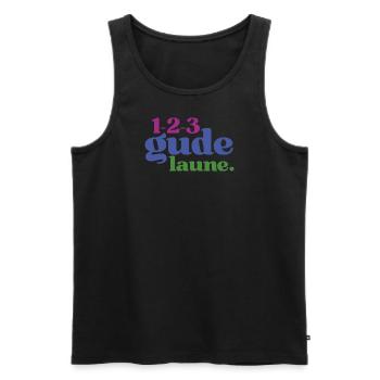 123 Gude Laune - Spruchmotiv für gute Laune - Männer Premium Bio Tank Top - Schwarz - Vorne - AI Model Male 178 light (178cm)
