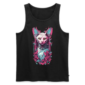 Düstere Gothic Sphynx Katze Pastel Goth Design - Männer Premium Bio Tank Top - Schwarz - Vorne - AI Model Male 178 light (178cm)