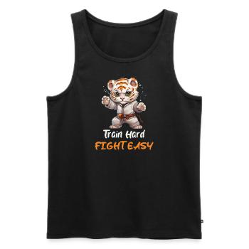 Löwen Baby Train Hard Fight Easy - Männer Premium Bio Tank Top - Schwarz - Vorne - AI Model Male 178 light (178cm)