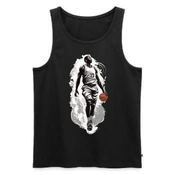 Basket-ball Dribble Dynamique Streetwear Design - Débardeur bio Premium Homme - noir - Devant - Michal (187cm)