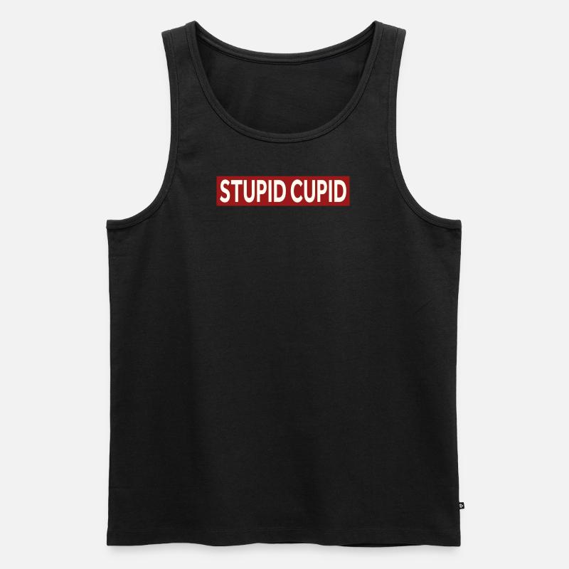 STUPID CUPID - Männer Premium Bio Tank Top - Schwarz